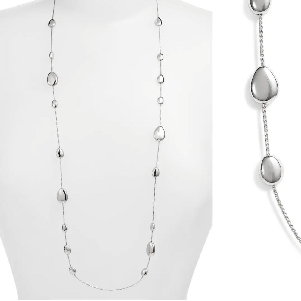 HALOGEN Metal Droplet Station Necklace